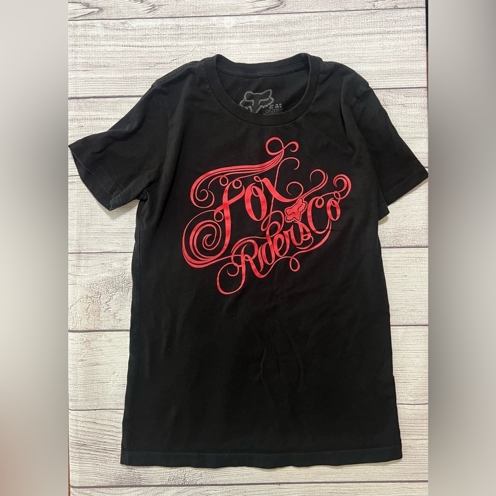 Fox Riders Co Graphic Tee Black/Red Women’s Medium‎